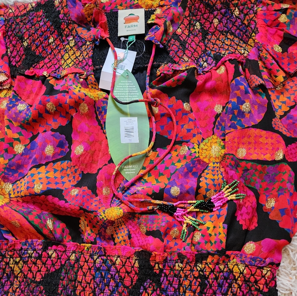 Farm Rio Daisy Heart Minidress - Picture 3 of 3